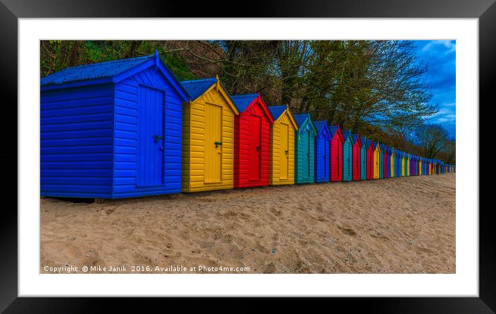 Beach Huts Framed Mounted Print by Mike Janik