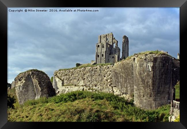Corfe Castle in October Framed Print by Mike Streeter