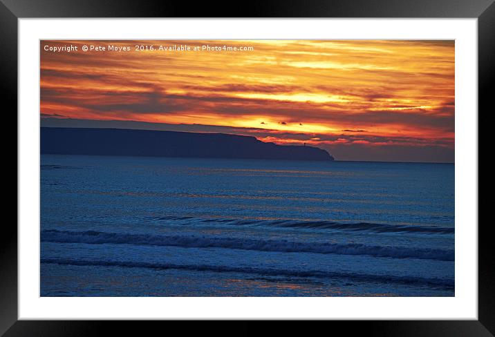 Autumn Sunset over Hartland  Framed Mounted Print by Pete Moyes