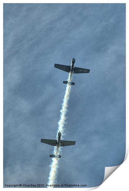 Two Nanchang CJ6 fighter planes in formation Print by Chris Day