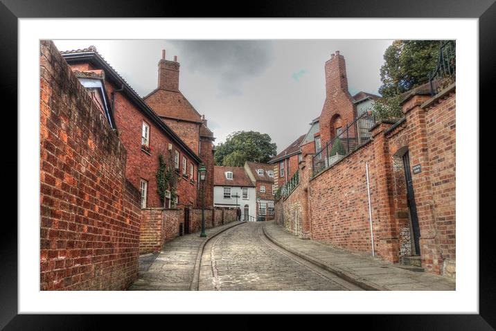 The Road to Steep Hill in Lincoln  Framed Mounted Print by Jon Fixter