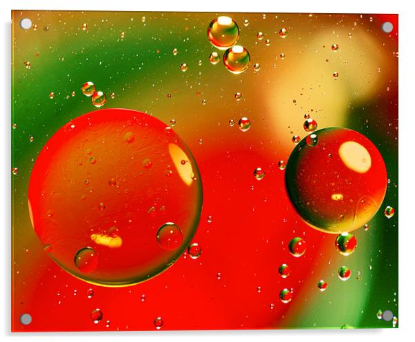 Vivid Oil Droplets Acrylic by Mike Gorton