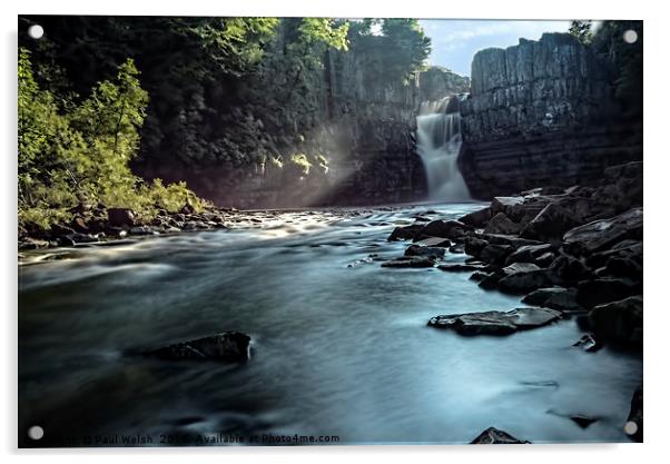 High Force Waterfall  Acrylic by Paul Welsh