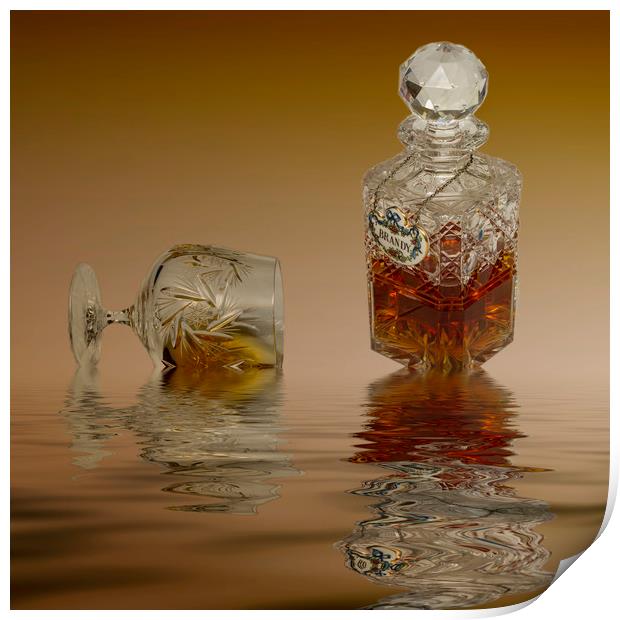 Brandy Decanter Glass Print by David French