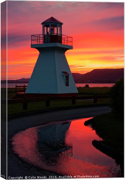 Lighthouse Sunset Canvas Print by Colin Woods