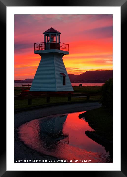 Lighthouse Sunset Framed Mounted Print by Colin Woods