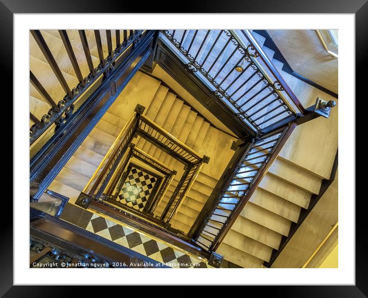 Staircase Of The Old Capitol  Framed Mounted Print by jonathan nguyen