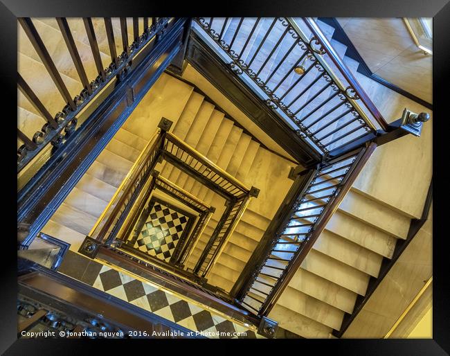 Staircase Of The Old Capitol  Framed Print by jonathan nguyen