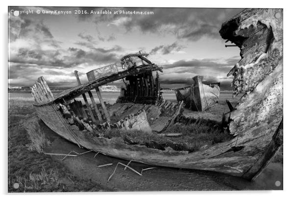 Mono Shipwrecks At Fleetwood Acrylic by Gary Kenyon