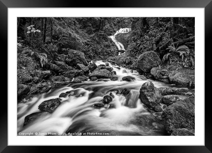 Beautiful Bunch Creek Falls in the Olympic Nationa Framed Mounted Print by Jamie Pham