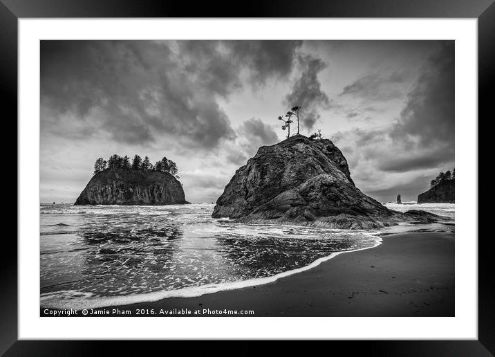 Second Beach in Olympic National Park located in W Framed Mounted Print by Jamie Pham