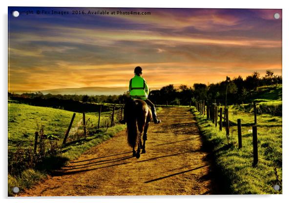 Lone Horse Rider Acrylic by Derrick Fox Lomax