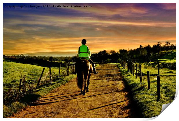 Lone Horse Rider Print by Derrick Fox Lomax