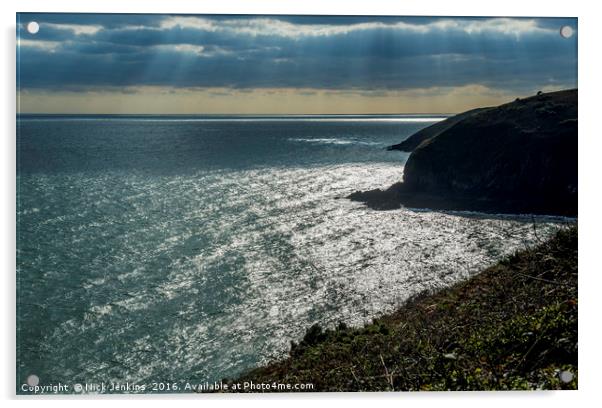 Coast at Skrinkle Haven Pembrokeshire Coast  Acrylic by Nick Jenkins