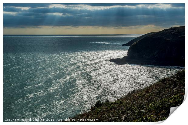 Coast at Skrinkle Haven Pembrokeshire Coast  Print by Nick Jenkins