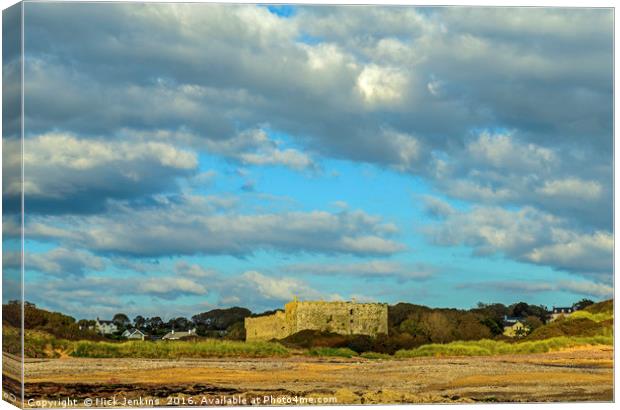Manorbier Castle from the Beach Pembrokeshire Canvas Print by Nick Jenkins