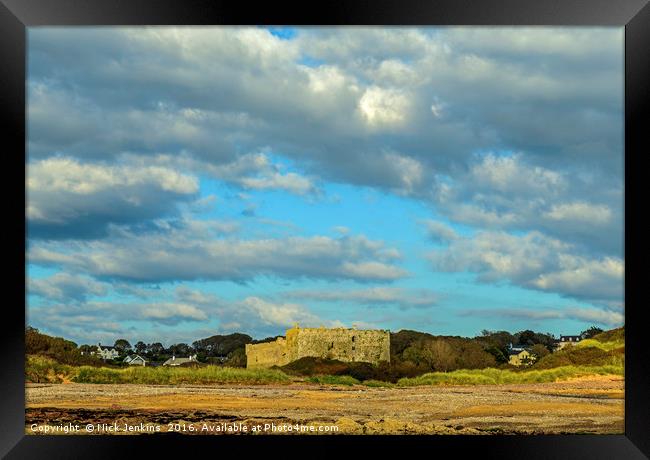 Manorbier Castle from the Beach Pembrokeshire Framed Print by Nick Jenkins