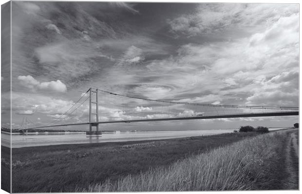 Humber Bridge from Barton on Humber Canvas Print by Graham Lester George