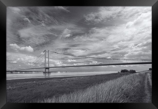 Humber Bridge from Barton on Humber Framed Print by Graham Lester George