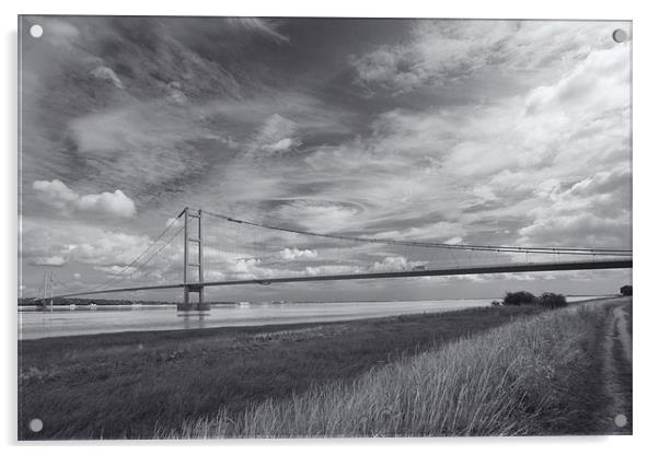 Humber Bridge from Barton on Humber Acrylic by Graham Lester George
