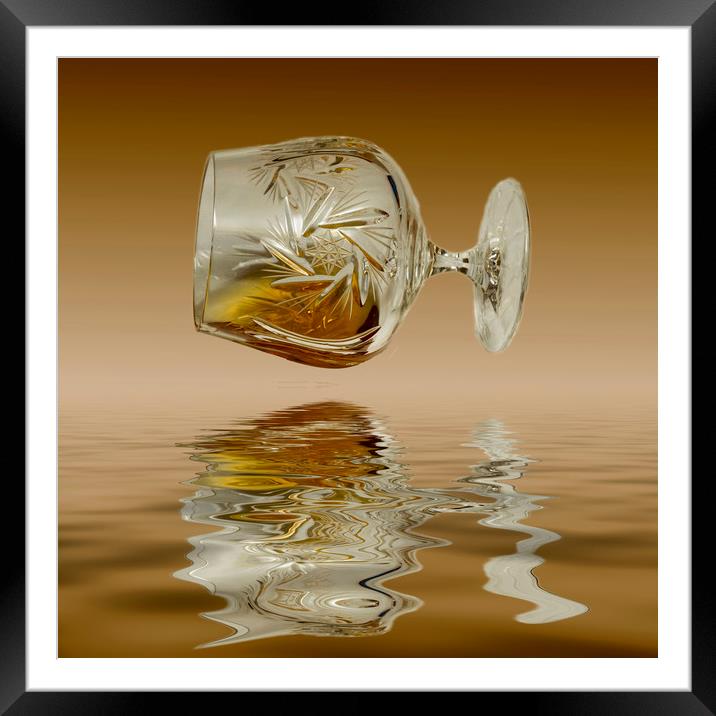 Brandy Decanter Glass Framed Mounted Print by David French