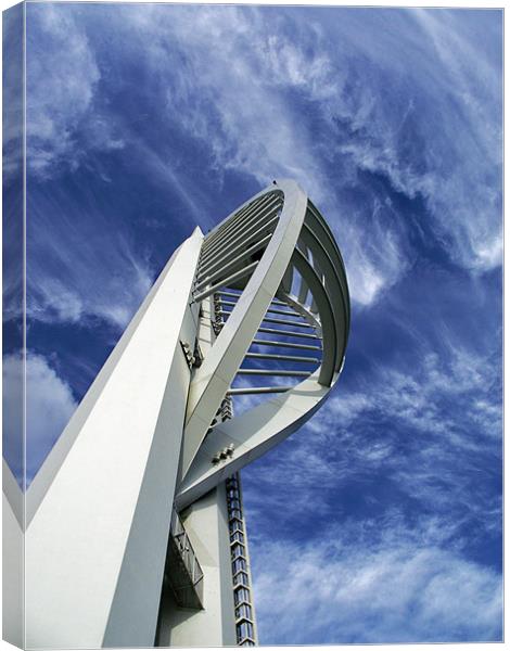 Spinnaker Tower - Side View Canvas Print by Donna Collett