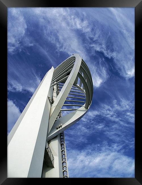Spinnaker Tower - Side View Framed Print by Donna Collett