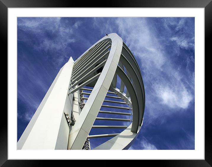 Spinnaker Tower - Close side view Framed Mounted Print by Donna Collett