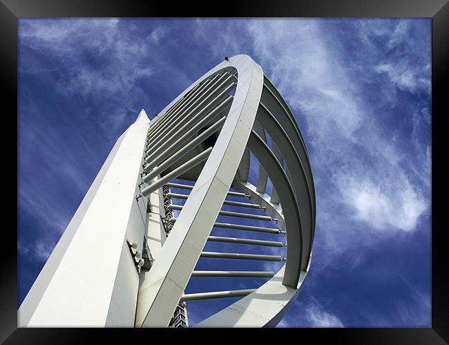 Spinnaker Tower - Close side view Framed Print by Donna Collett