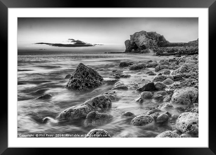 Dawn on the horizon (black & white) Framed Mounted Print by Phil Reay