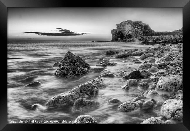 Dawn on the horizon (black & white) Framed Print by Phil Reay