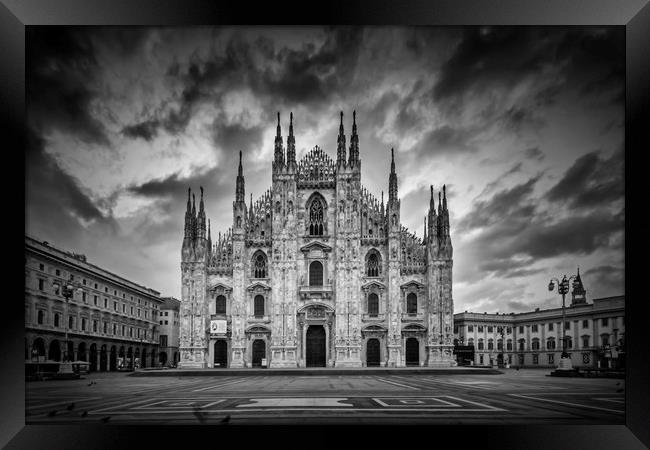 MILAN Cathedral Santa Maria Nascente | Monochrome Framed Print by Melanie Viola