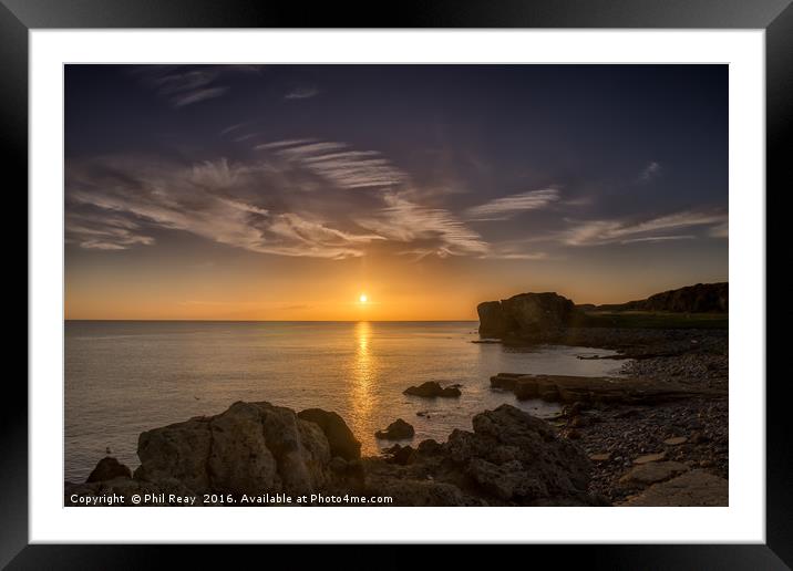 Sunrise and clouds Framed Mounted Print by Phil Reay