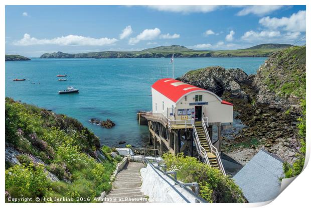 St Justinians Old Lifeboat Station Pembrokeshire Print by Nick Jenkins