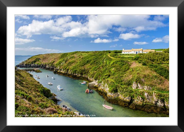 Porthclais Harbour and creek North Pembrokeshire Framed Mounted Print by Nick Jenkins