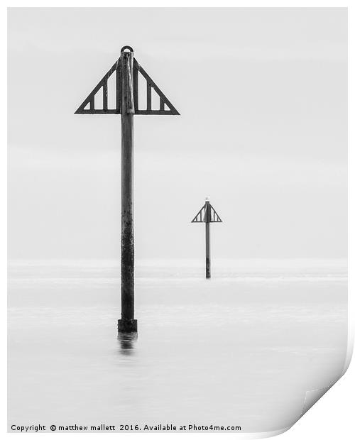 Simply Seaside Markers And Seagull Print by matthew  mallett