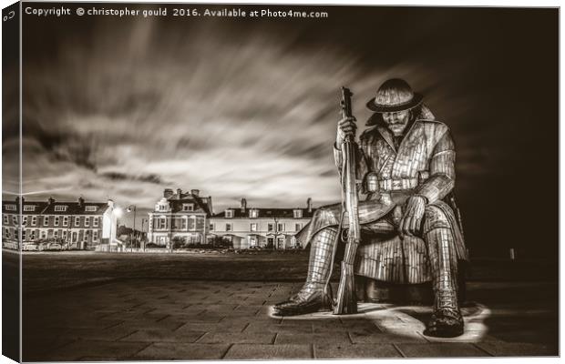 Tommy In Seaham Canvas Print by christopher gould