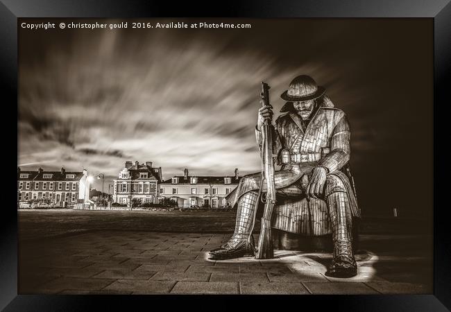 Tommy In Seaham Framed Print by christopher gould