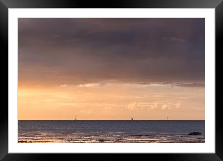 Sailing in Tralee Bay, County Kerry, Ireland Framed Mounted Print by Colm Kingston