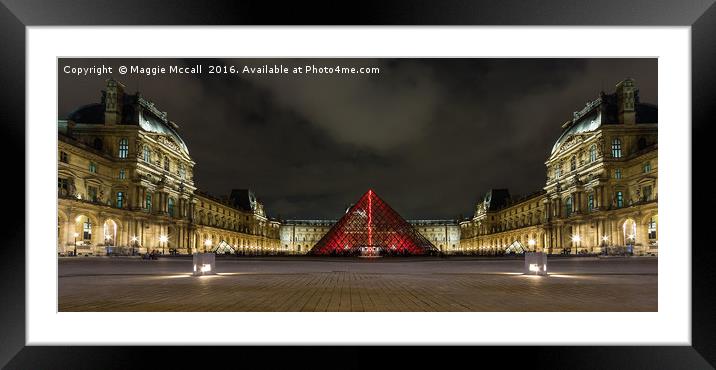 The Louvre at night Framed Mounted Print by Maggie McCall