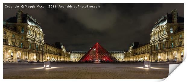 The Louvre at night Print by Maggie McCall