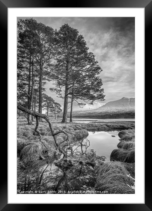 Winter's View (mono) Framed Mounted Print by Garry Smith