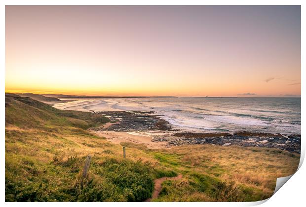 Beautiful Bamburgh Beach View Print by Naylor's Photography