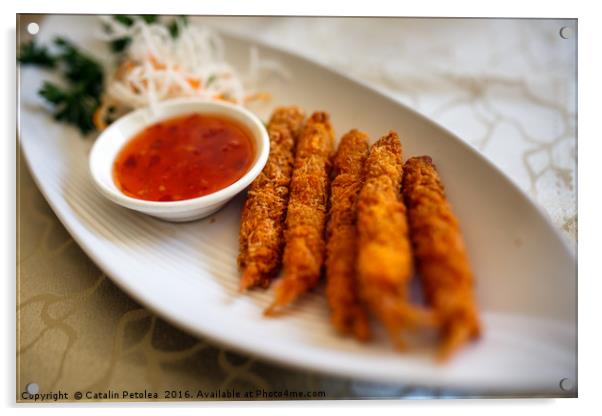 Vietnamese recipe with prawns Acrylic by Ragnar Lothbrok
