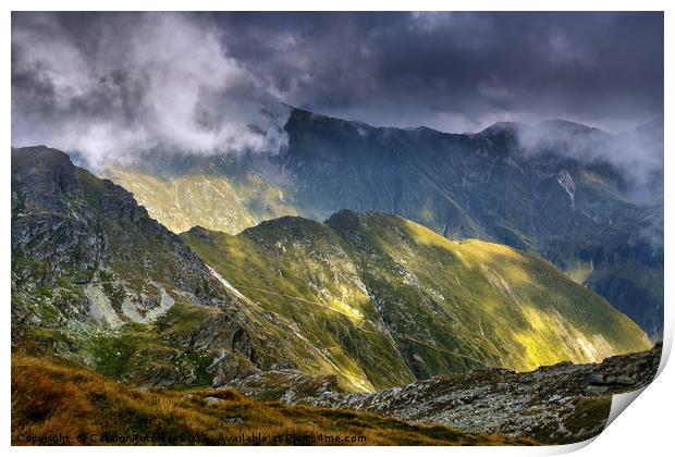 Alpine landscape in a cloudy day Print by Ragnar Lothbrok