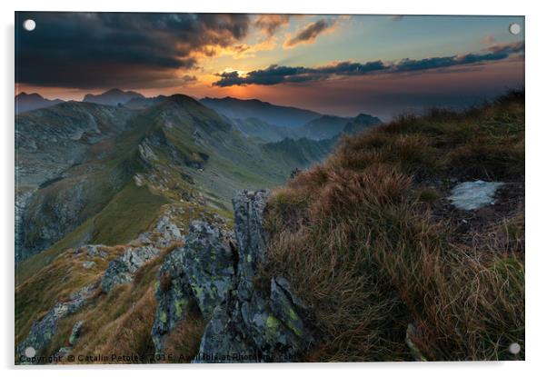 Mountain range at sunset Acrylic by Ragnar Lothbrok