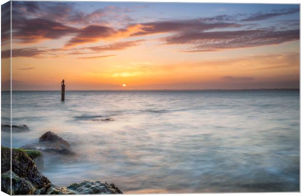 Gurnard Gold Sunset Canvas Print by Wight Landscapes