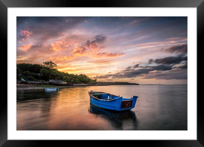 Little Boat Sunset Framed Mounted Print by Wight Landscapes