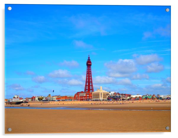 Blackpool beach Acrylic by Victor Burnside