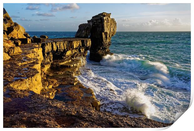 Pulpit Rock and stormy seas                        Print by Darren Galpin